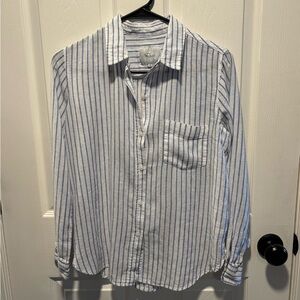 Rails Blue and White Striped Casual Shirt